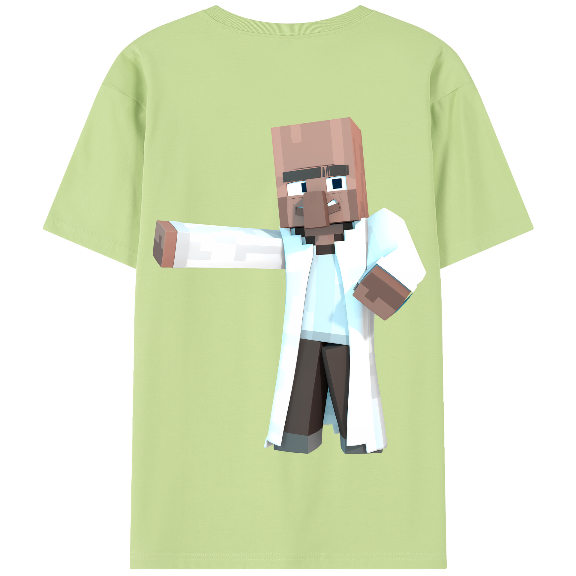 （画像用） マインクラフト ブロックの世界 Minecraft MC Block world 綿100％半袖Tシャツ（背面プリント）